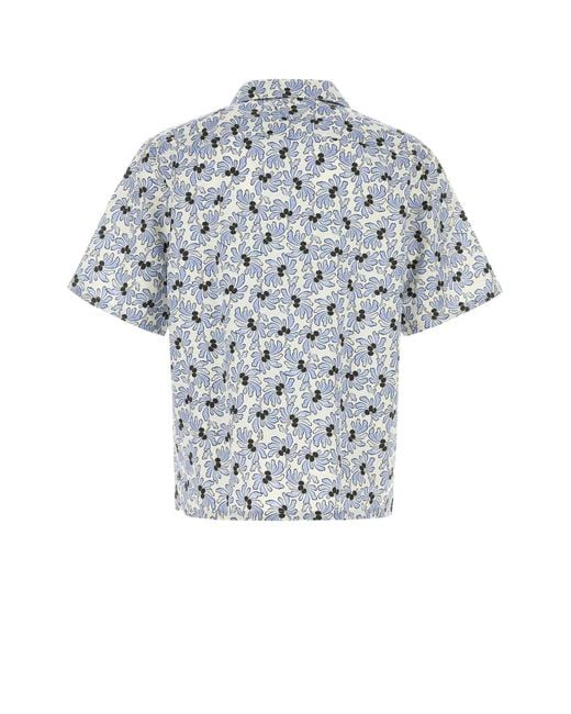 Prada Multicolor Printed Poplin Shirt for men