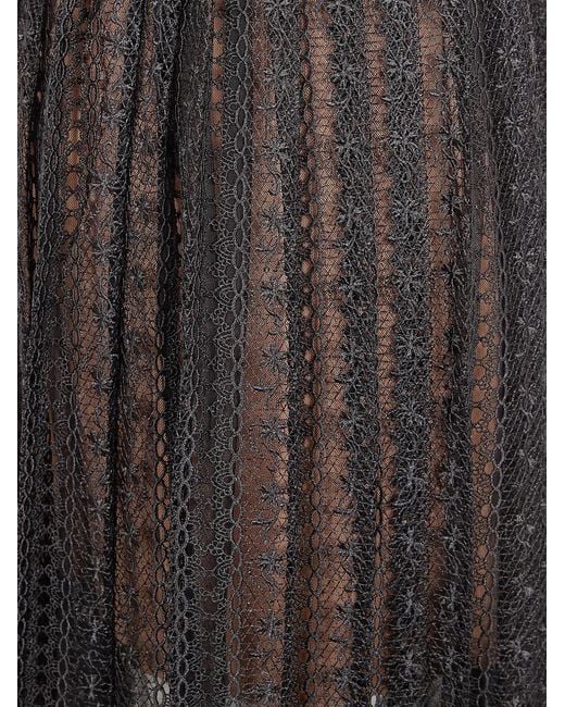 Self-Portrait Gray Organza Lace Midi Skirt