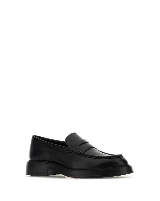 Tod's Black Leather Loafer for men