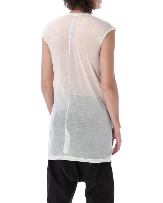 Rick Owens White Dylan T With Deep V Neck for men