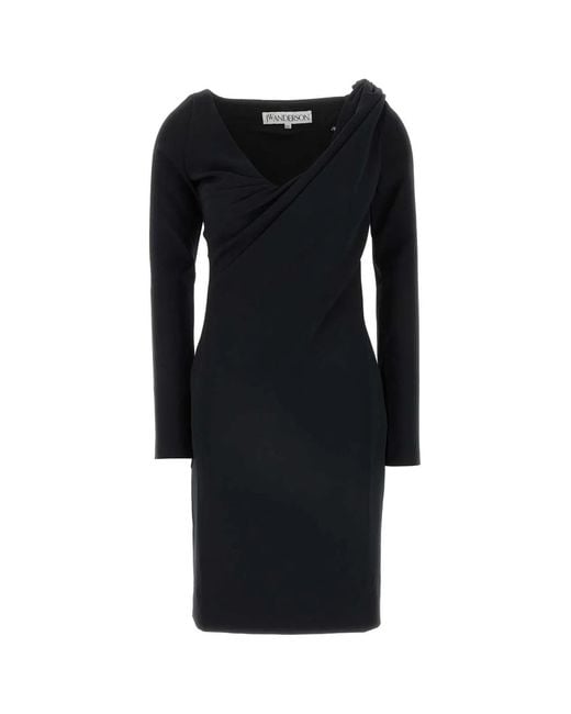 J.W. Anderson Black Stretch Polyester Blend Dress