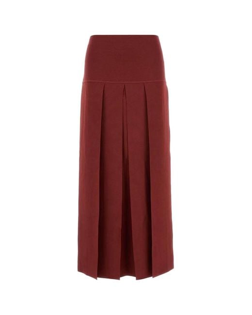 Alaïa Red Alaia Tyrian Stretch Viscose Blend Skirt