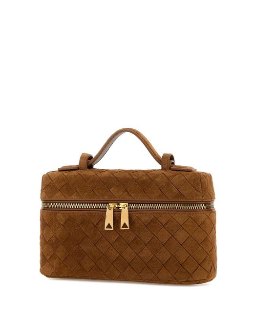 Bottega Veneta Brown Caramel Suede Bang Bang Handbag