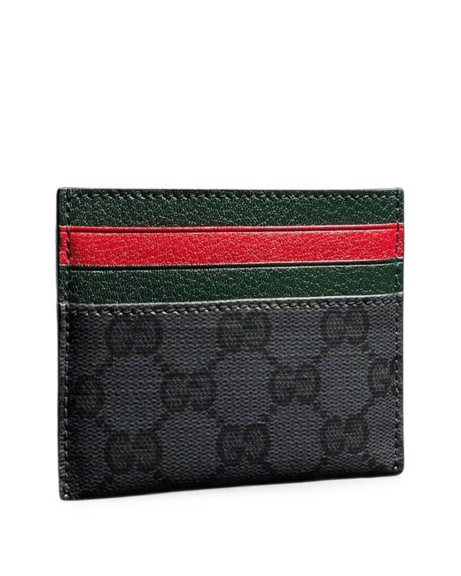 Gucci Red Card Case With Web Card Slots for men