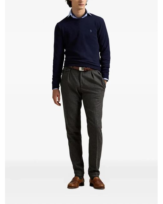 Polo Ralph Lauren Blue Wool Crew Neck Jumper for men