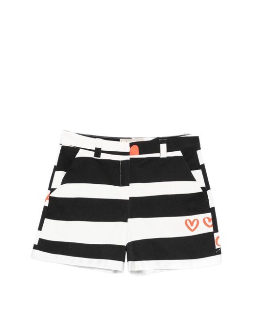 ALESSANDRO ENRIQUEZ Black Striped Cotton Shorts