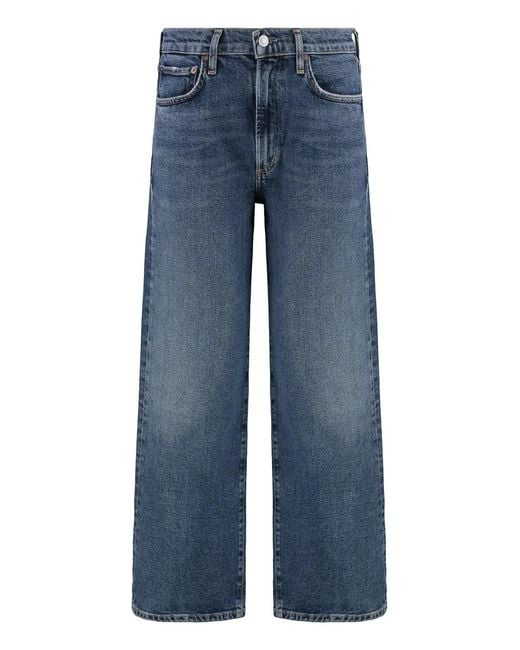Agolde Blue Enroll Cropped Jeans