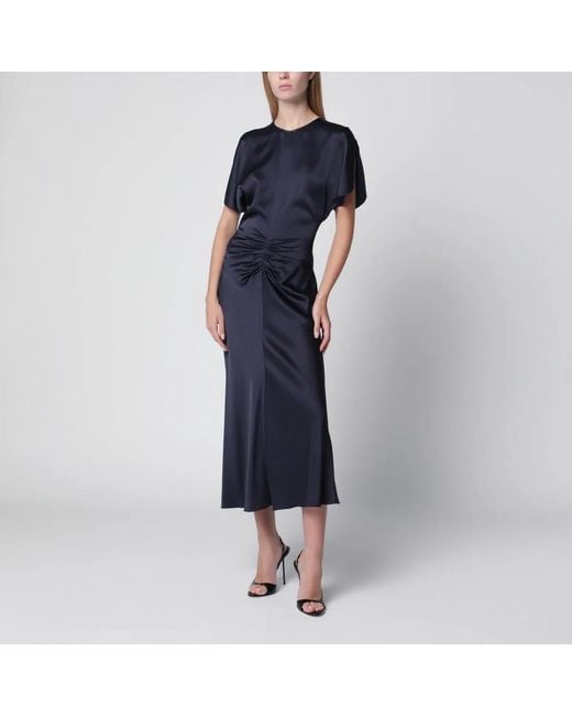 Victoria Beckham Blue Bela Midi Dress