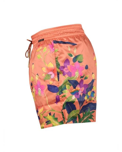 Etro Orange Boxer Swimsuit for men