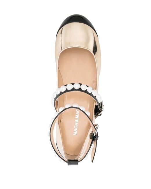 Mach & Mach Metallic Mach & Mach Leather Bicolor Ballets