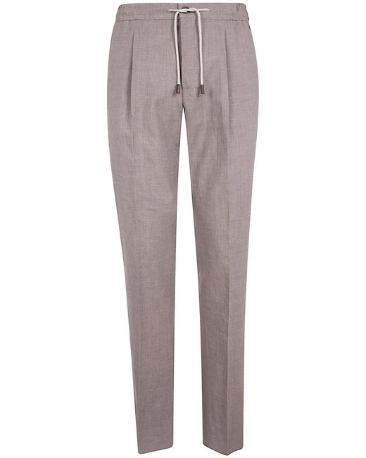 Incotex Gray Elastic Coulisse Waist Chino Trousers for men
