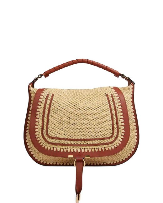 Chloé Metallic Marcie Medium Rafia Tote Bag