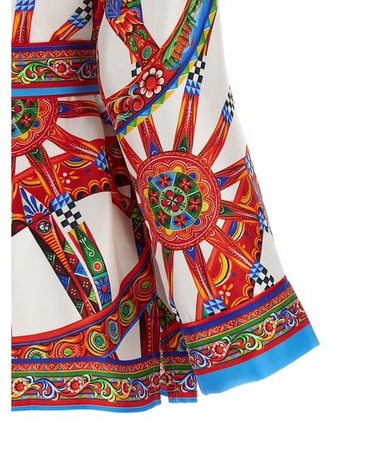 Dolce & Gabbana Red Silk Blouse