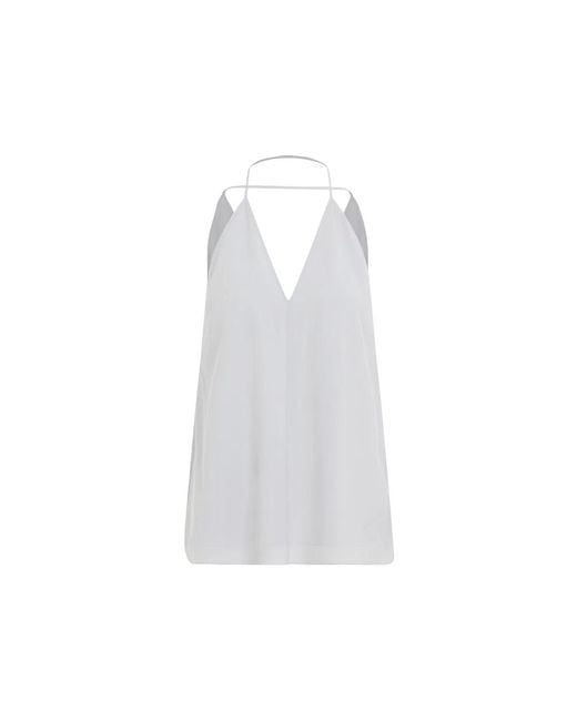 Totême White Double-Halter Silk Top