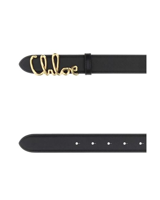 Chloé Black Leather Iconic Belt
