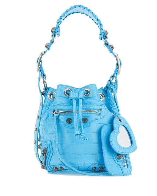 Balenciaga Blue Light- Leather Le Cagole Xs Bucket Bag