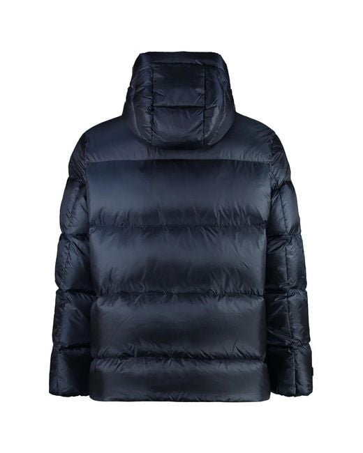 Woolrich Blue Down Jacket With Hood for men