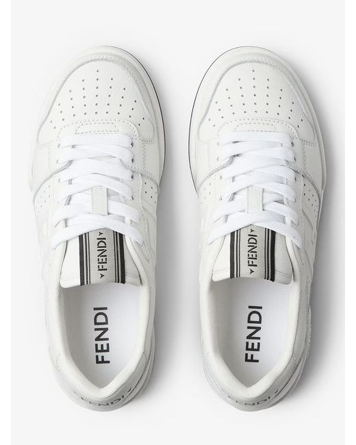 Fendi White Match Vitello Logo