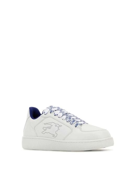 Burberry White Leather Stock Sneakers