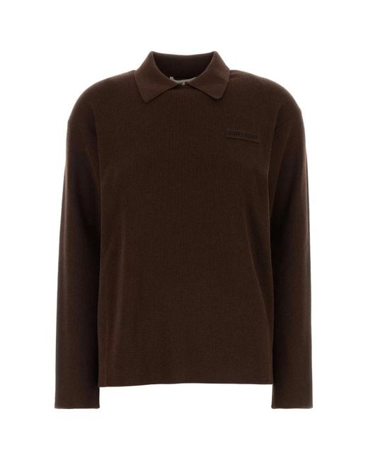 Miu Miu Brown Chocolate Wool Polo Shirt