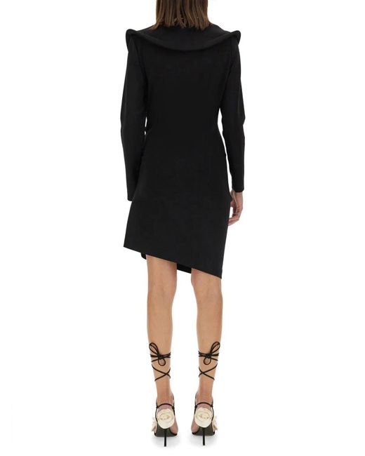 Magda Butrym Black Sculptural Mini Dress