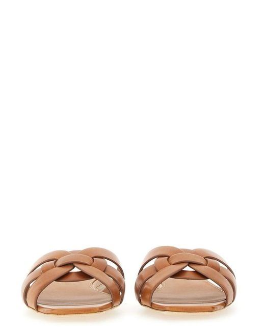Saint Laurent Brown Mule "Tribute"