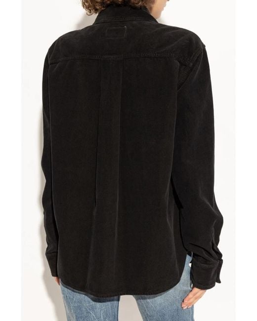 Saint Laurent Black Corduroy Cotton Overshirt for men
