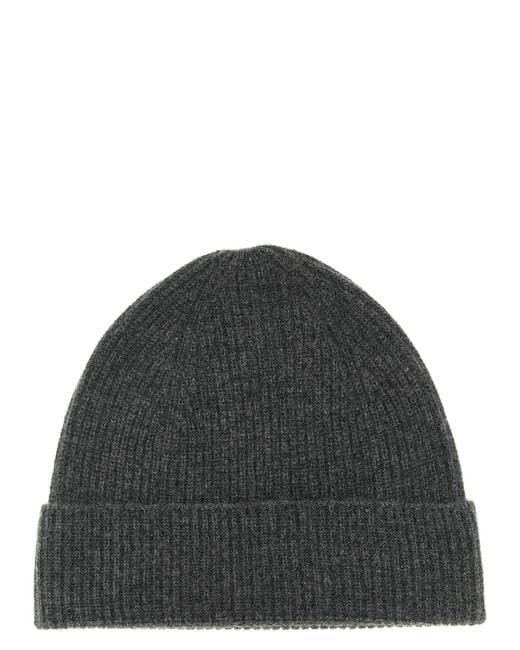 Ballantyne Black Cashmere Beanie for men