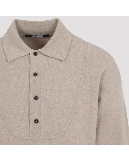 Jacquemus Gray Vareuse Pallone Merino Wool Pullover for men