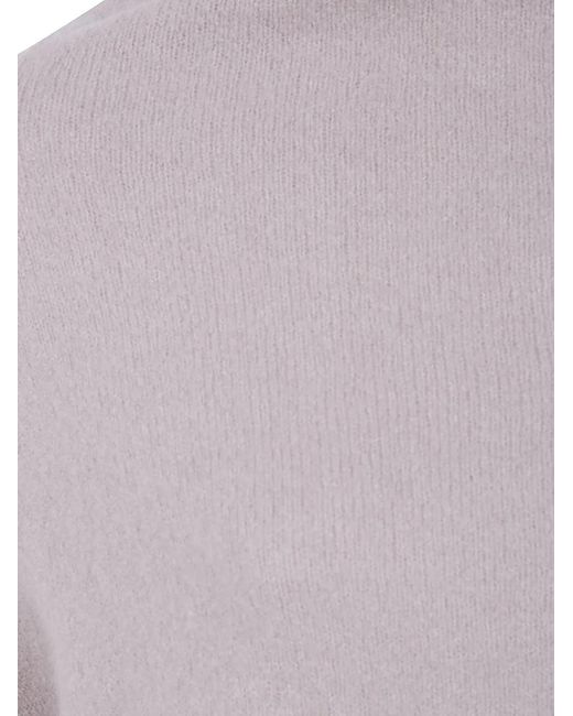 Rick Owens Purple Long Sleeves Crater Neck Tee