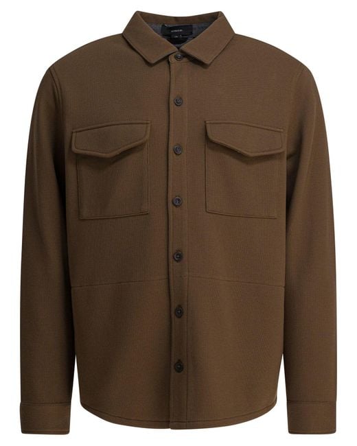 Vince Brown Cotton Overshirt Jacket for men