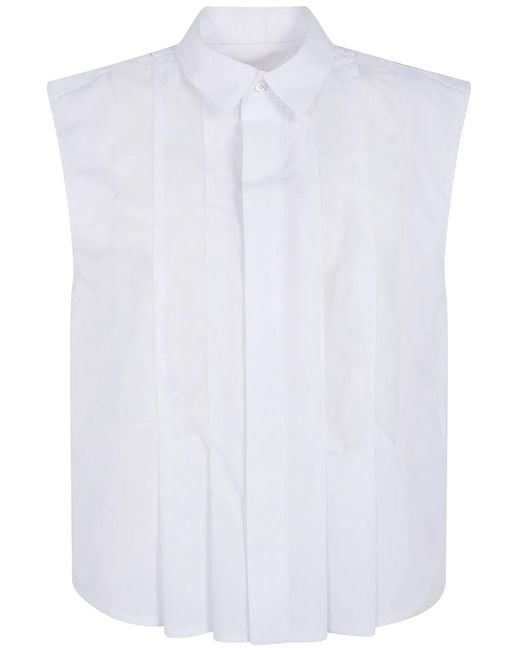 Sacai White Sleeveless Shirt