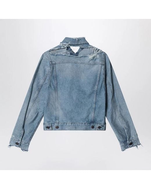 Acne Blue Distressed Denim Jacket