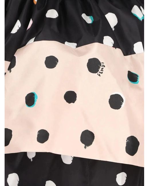 Fendi Black Printed Taffeta Dress