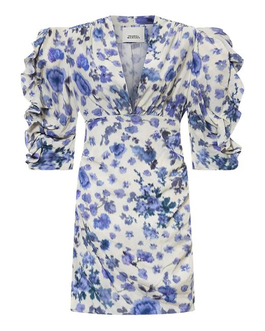 Isabel Marant Blue Doris Dress Flower Print