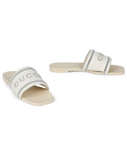 Gucci White Sliders