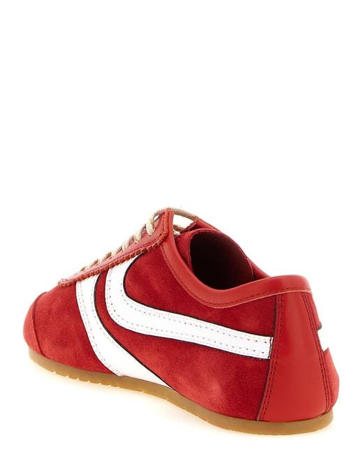Dries Van Noten Red Suede Sneakers