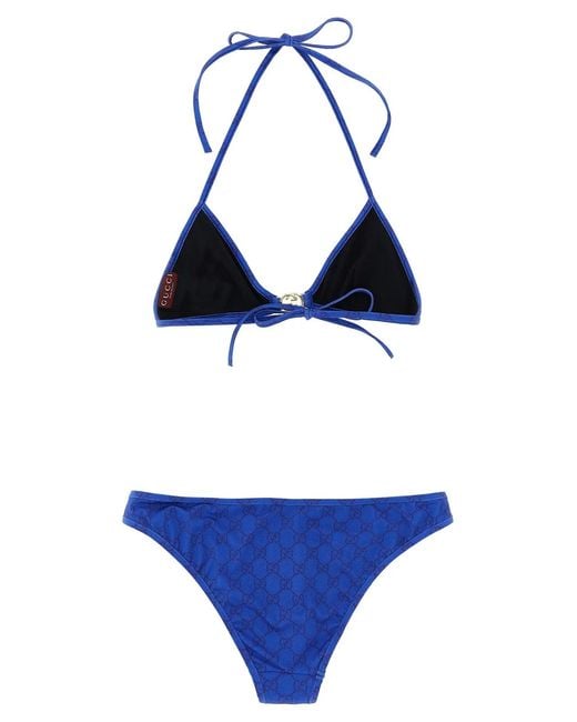 Gucci Blue 'Incrocio Gg' Bikini