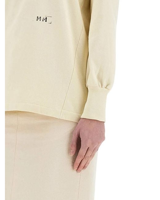 Maison Margiela Natural Polo Shirt With Print