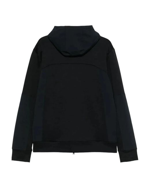 Paul & Shark Black Paul & Shark Cotton And Nylon Zip-Up Hoodie for men