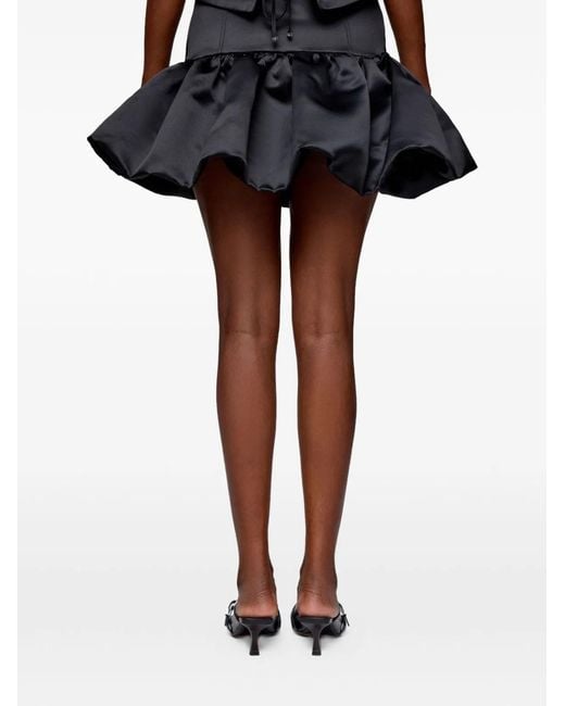 Ganni Black Satin Mini Skirt