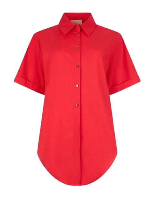 Liu Jo Red Cotton Polyamide Shirt