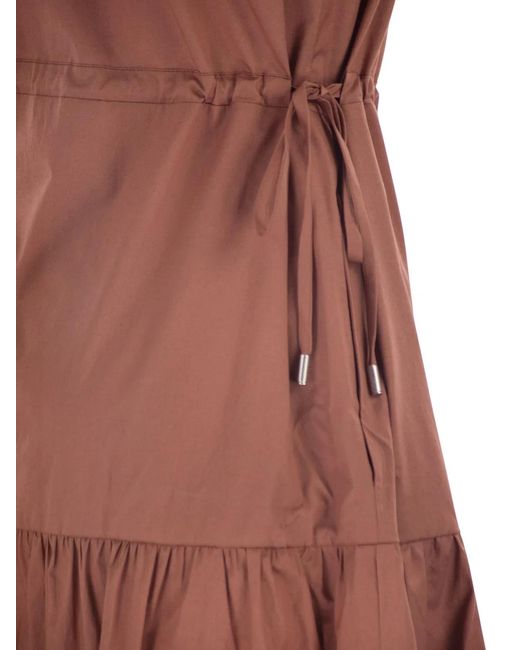 Peserico Brown Sleeveless Midi Dress