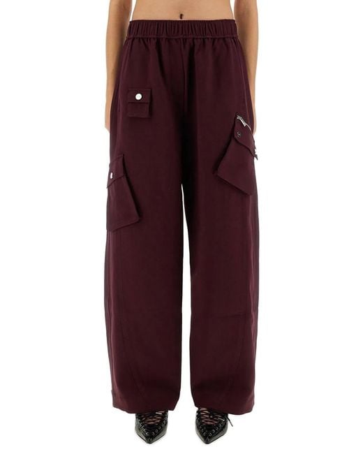 Ganni Red Twill Pants