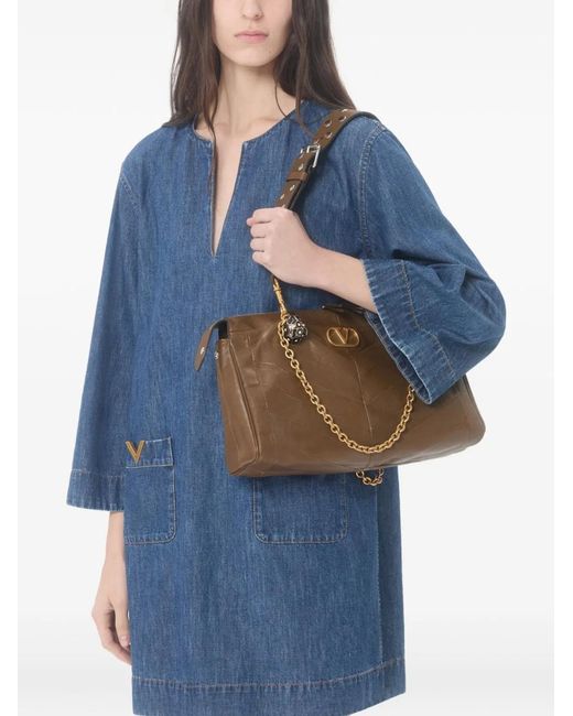 Valentino Blue Vlogo Signature Denim Short Dress