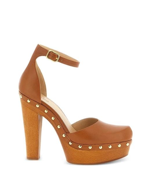 Chloé White Platform Pumps With Studs