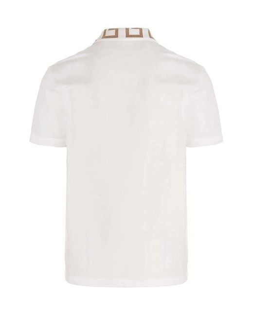 Versace White 'Greca' Polo Shirt for men