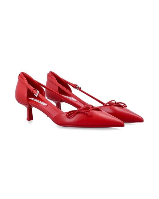Prada Red Leather Pumps