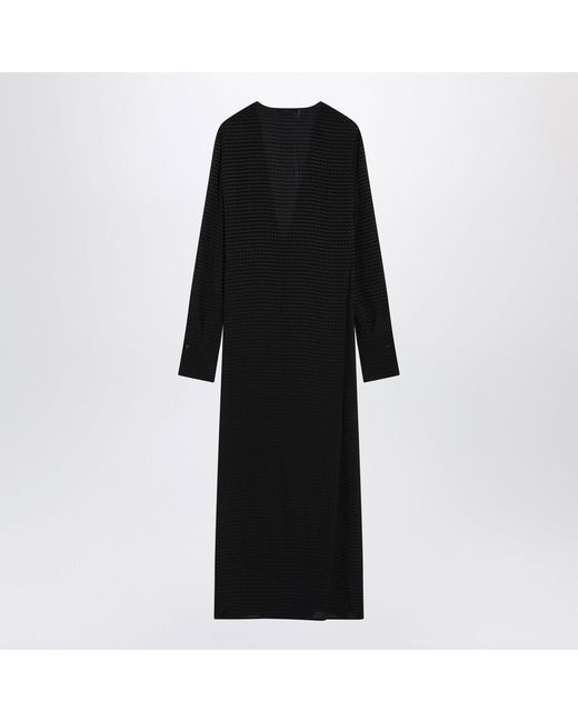 Fendi Black Jacquard Silk Long Dress