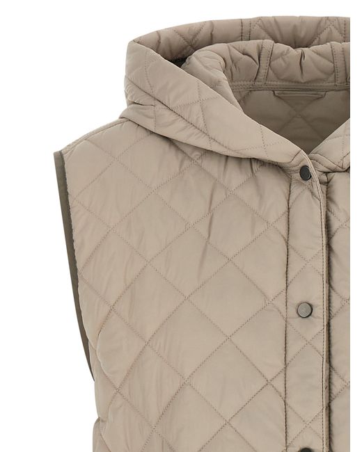 Brunello Cucinelli Natural Diamond-Shaped Vest